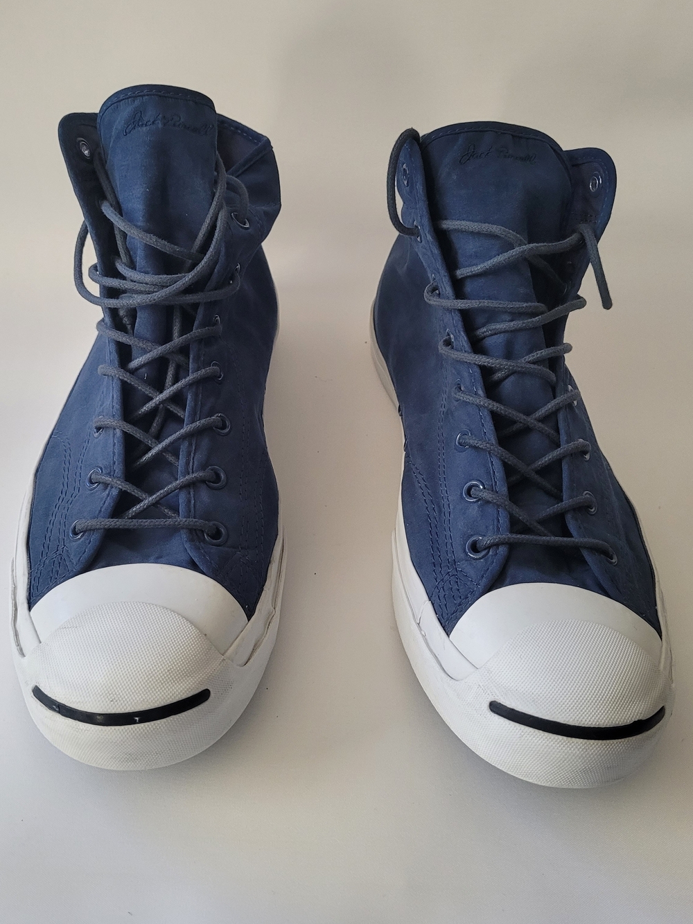 Size 13 (M) 14.5 (W) Converse Jack Purcell Leather Navy High-Top Sneakers
